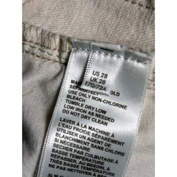 BDG by Urban Outfitters Wide Leg Baggy Jean Womens 28 Ivory High-Rise Distressed - Picture 5 of 11